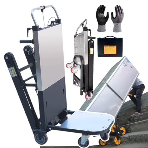 Carretilla Elevadora Eléctrica Mejorada para Subir Escaleras, Resistente, 500 W/850 W, Capacidad De 496/661 LB, Rieles Gruesos, Panel De Control Intuitivo, Incluye Guantes 500w(1battery)