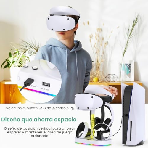 Base de carga PS VR2 para solucionar la falta de espacio y cables sueltos 5