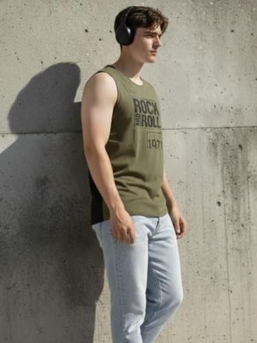 Image of Rigo Stylish Cotton Printed Vest for Men | Round Neck,Regular Fit, Sleeveless T-Shirt Vest for Men | Casual Innerwear Sando for Men & Boys - Perfect for Workouts Gym, Vacations, and Beaches