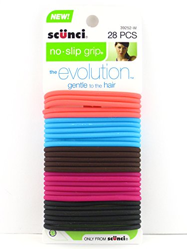 Scunci No Slip Grip The Evolution Gel Ponytail Holders - 28 Pcs.