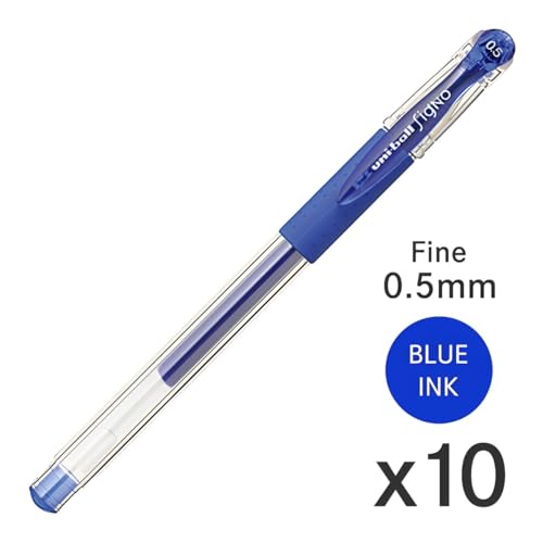Bolígrafos gel Uni-Ball Signo 0.5 mm azul set de 10 miniatura 2