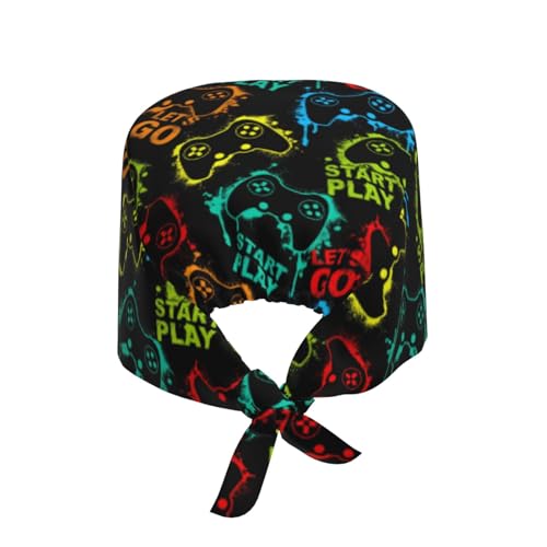 Image of Working Cap Scrub Cap with Sweatband Adjustable Unisex Women Tie Back Hat Nurse Surgical Caps