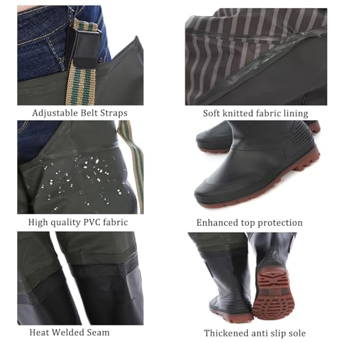 Botas de pesca antideslizantes y resistentes de 80 cm con impermeabilidad total para cazadores 4