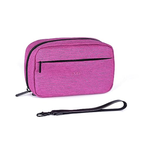 Patu Handy Beauty Stuff estojo de transporte, bolsa de cosméticos de maquiagem, bolsa feminina para limpeza facial kit de cuidados com a pele, bolsa para lápis, organizador de acessórios eletrônicos portátil, Magenta