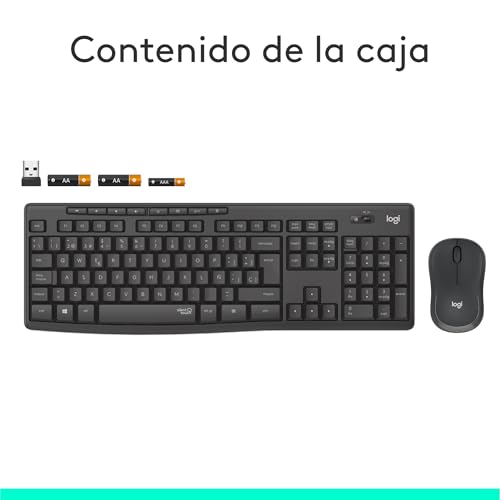 Vista lateral del teclado Logitech MK295
