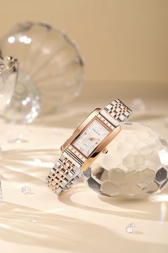 Image of Daniel Hechter Paris Solferino Collection Stylish Analog Watch for Women with Rectangular Dial, Roman Accents, Stainless Steel Strap & Water Resistant - DHW2010