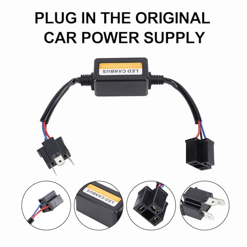 2 Stück LED-Lampen-Decoder, H4-LED-Licht-Decoder DC 9 Bis 16 V Plug-and-Play Anti-Flackern-LED-Scheinwerfer-Widerstands-Decoder