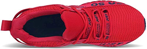 UMYOGO Sport Running Shoes for Mens Mesh Breathable Trail Runners Fashion Sneakers Red - Thumbnail 3