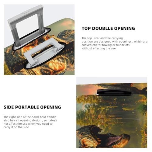 Realistic Style Forest Dinosaur Travel Luggage Covers - Elasticity Suitcase Covers Protector for Luggage 18-32 Inch4