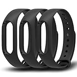 Awinner farbenfrohes Uhrenarmband, wasserdicht, Ersatzband für Xiaomi Mi Band 2/ Smart Mi Band 2 (ohne Activity Tracker)., Schwarz (3)