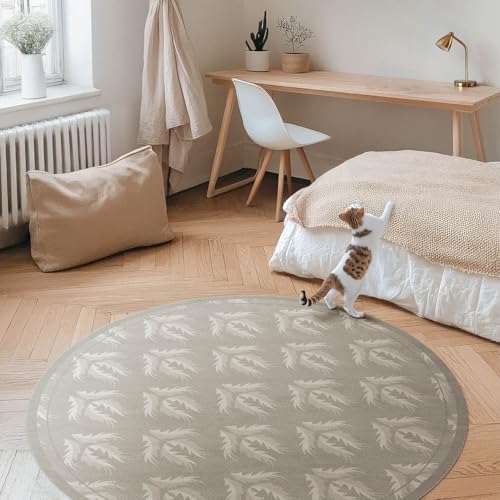 Tapis pvc salon durable et élégant ø110 cm résistant à la rayure pour maison