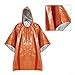 First Aid Raincoat Portable Survival Rainwear Thickened PE Waterproof Windproof with Reflective Trim for Hiking Outdoor Camping, Orange