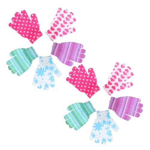 CALLARON 10Pcs Exfoliating Shower Gloves Mixed Massage Mitts for Gentle Skin Scrubbing Double Sided Body Cleaning for Neck Back and Full Body Care