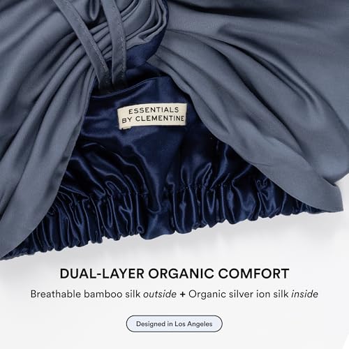Image of Essentials by Clementine Organic Mulberry Silk Sleep Turban & Bonnet | Silver Ion & Organic Bamboo Silk Lining