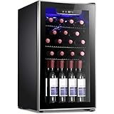 Antarctic Star ワインセラー 91L 26本 120缶収納可能 コンパクト 静音設計 4-16℃精密温度調整 風冷循環 スリム自立式 家庭・オフィス・バー向け