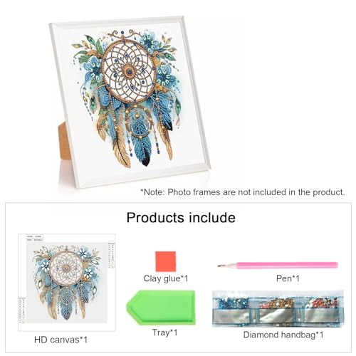 Image of AiYuanzsh Dream Catcher DIY 5D Special Shape Diamond Art Kits for Adults | Crystal Rhinestones Diamond Painting, For Adults & Beginners, Home Wall Decoration Gift, 12x12inch
