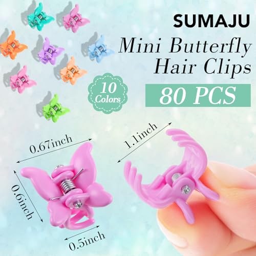 Pinzas mini de mariposa para cabello, pack 80 piezas miniatura 2