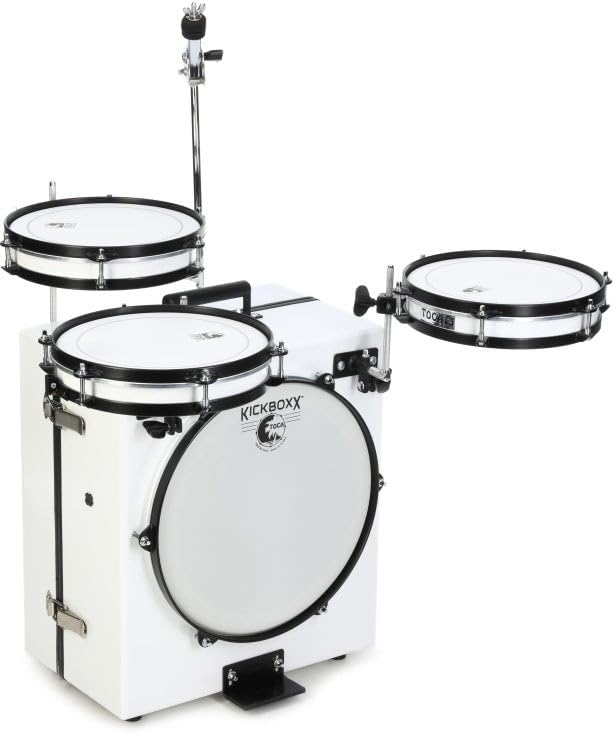 Toca Percussion KickBoxx Pro Suitcase Drum Set - White Glitter, Sweetwater Exclusive