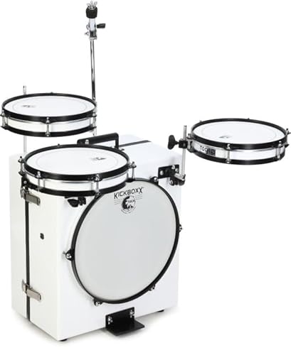 Toca Percussion KickBoxx Pro Suitcase Drum Set - White Glitter, Sweetwater Exclusive