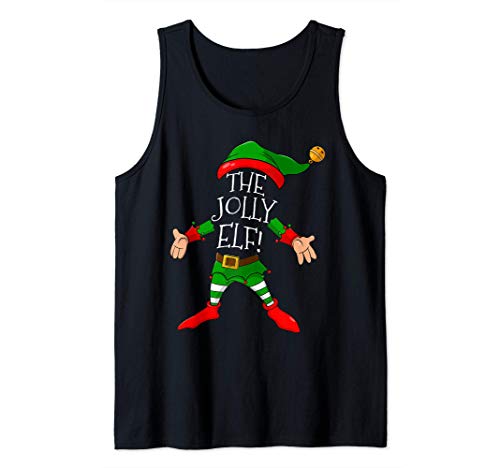 The Jolly Elf Fun Christmas Matching Family Pajama Gift Camiseta sin Mangas