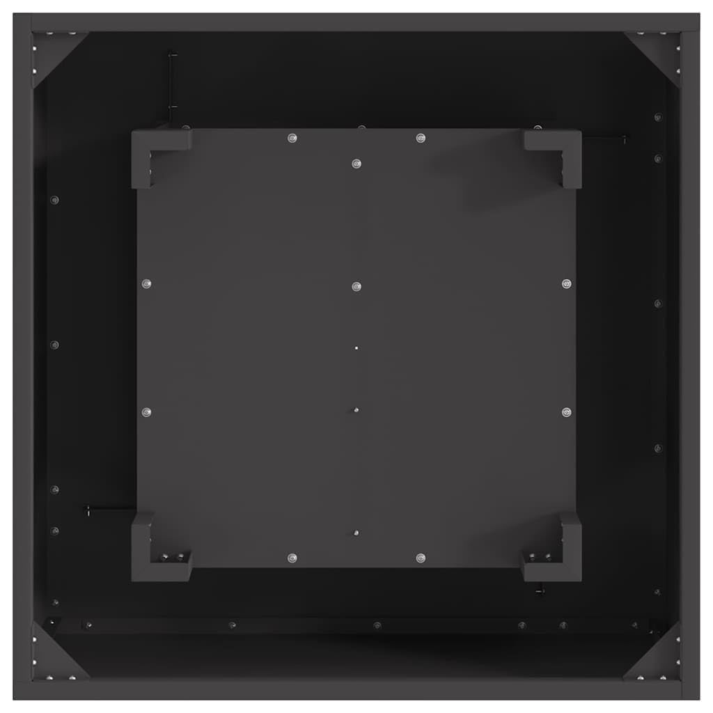 Braciere nero in acciaio, 60 x 60 x 30 cm, autoportante, per terrazza e giardino, con efficiente circolazione dell'aria e design resistente al calore, per calore e un'atmosfera accogliente