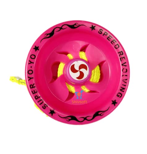 Image of Shivsoft Fine Quality high Speed Plastic YoYo Spinner Toy (1 pcs) Make in India (Pink)