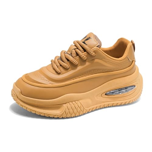 Exusiai Men's Walking Chunky Shoes Fashion Breathable Non Slip Chunky Sneakers Outdoor Workout School Tennis Travel