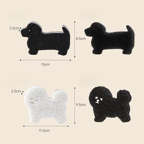 MERIGLARE 2X Küche Schwämme Hund Geformt Cartoon Dicken Saugfähigen Gericht Scheuer