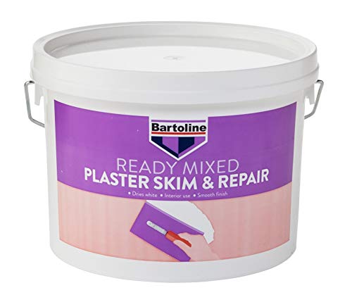 Bartoline Ready Mixed Plaster Skim and Repair 5L Easy Application Plaster for Wall and Ceiling Repairs