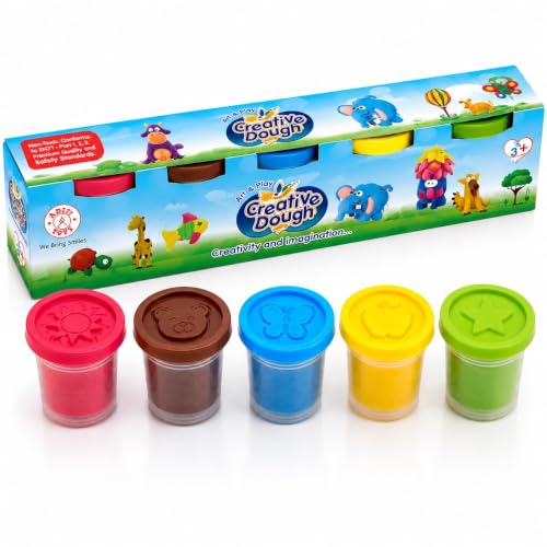 Image of Chanak Clay Dough Kit for Kids, 5 Colour Dough Packs for Sculpting Moulds, Air Dry, Non-Toxic, DIY Craft, BIS Approved, 100g Each