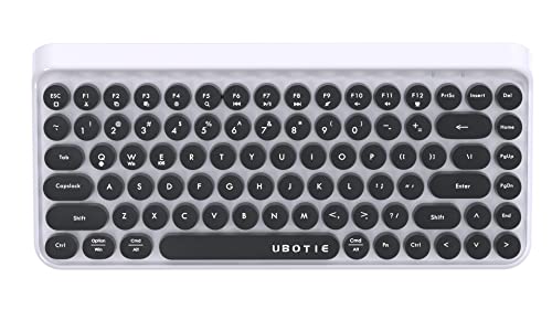 Image of UBOTIE Portable Bluetooth Colorful Computer Keyboards, Wireless Mini Compact Retro Typewriter Flexible 84Keys Design Keyboard (New Black White)