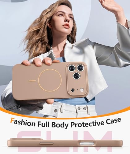 Image of FNTCASE for iPhone 17 Pro Max Case: [Compatible with Magsafe] Integrated Silicone Phone Cases with [Full Camera Protection] [Screen Protector] Military Grade Shockproof Protective Cover - Full Gold