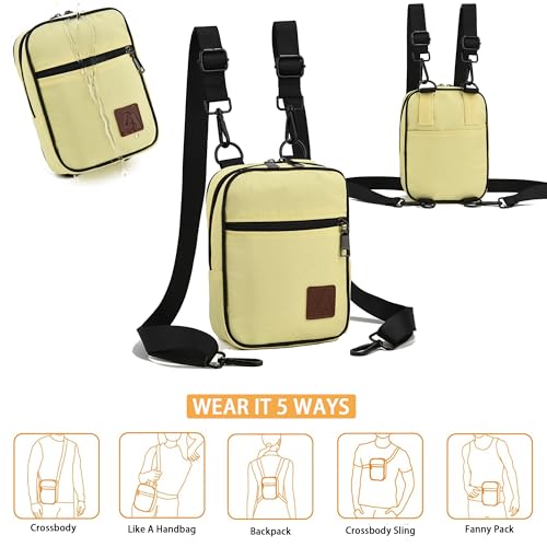 Image of LVYOUME Convertible Crossbody Bag for Men /Women,Adjustable Waist /Shoulder /Backpack with 2 /3 Strap,Everyday Essentials Carrier