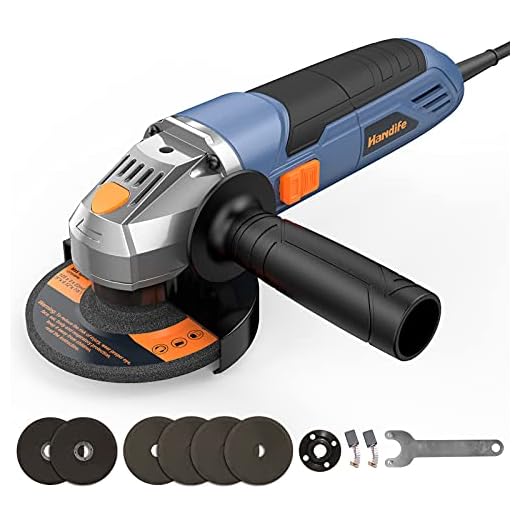 Amoladora Angular 900W con Regulador de Velocidad, Ø 125mm 12000 RPM Radial Grande Rotaflex Rebarbadora, con 4x Discos Amoladora y 2x Discos Cortar, Radial Pequeña para Esmerilado / Pulido / Corte