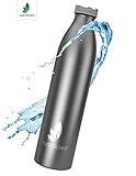 ✔ 100% FUNKTIONALITÄT: Unsere stilvollen und langlebigen Trinkflaschen sind garantiert 100% dicht & auslaufsicher dank speziellem Dreh-Verschluss. Die 360°-Öffnung ermöglicht das Trinken direkt aus der Flasche. Speziell beschichtete Edelstahl-Oberfläche ermöglicht angenehmes Halten in der Hand
