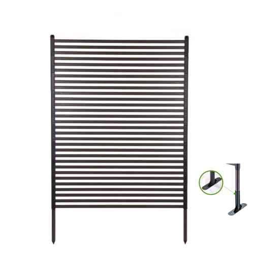 JIALAGESA ガーデンフェンス 目隠しフェンス 朝顔 支柱 垣根 ガーデントレリス フェンス ゲート 柵 ベース付き 直立可能 簡易組立 耐候性 花支え 装飾 花壇 フェンス 屋外 園芸 庭 日よけ さび止め 茶褐色 幅90×高さ180cm