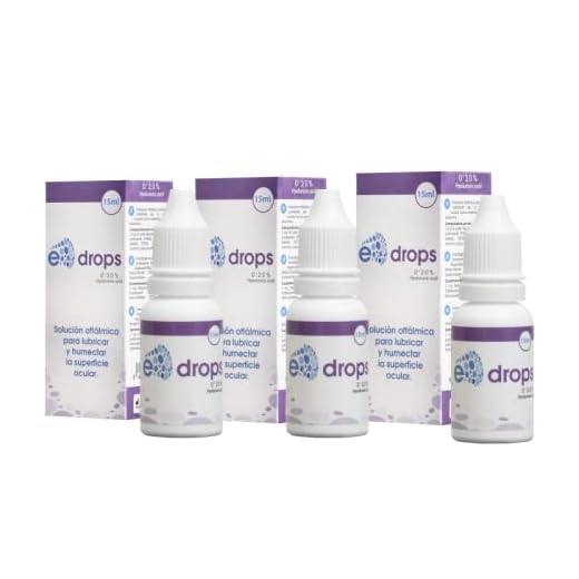 3 E-Drops, Elentillas, Gotas Oftalmológicas, Hidratación, Lubricación, Ácido Hialurónico, Irritación Ocular, Multidosis 10 ml, Pack de 3 (3)