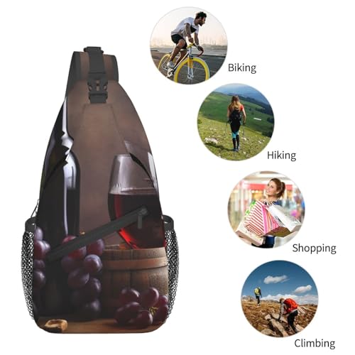 Sling Backpack Crossbody Sling Bag Black 7.5"x3.5"x15.3" miniatura 5
