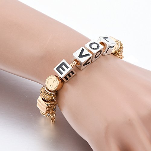 Austrian Crystal Heart Charm Bracelet
