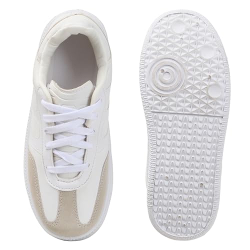 Image of Vendoz Women Sneaker | Cushioned Insole for Comfort | Stylish Lace-Up Design | Lightweigh & Perfect for Casual Outfit for Girls CNV7030