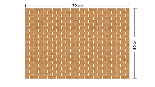 EISL Bamboo TE-BA02 Bath Mat 50 x 70 cm, Light Brown, 70 x 50 cm (Rectangular) - Image 3