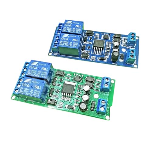 12V2リレーモジュール 2つの遅延タイマースイッチモジュール モーター反転コントローラー プログラム可能 2025年発売 高品質