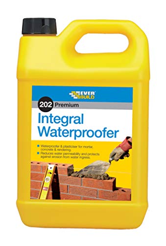 Everbuild 202 Premium Integral Liquid Waterproofer Admixture – Suitable for Mortar and Rendering – Chloride Free – 5 Litre