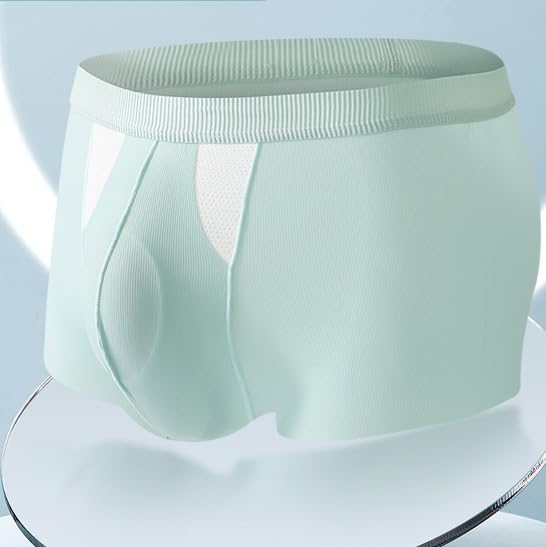 Men's Breathable Ice Silk Boxer Briefs Soft Bulge Pouch Boxer Shorts Lightweight Ultra Thin Underwear Panties2