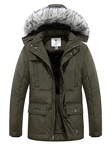 WenVen Men's Thicken Puffer Jacket Insulated Water-Resistant Warm Winter Coat with Hood
