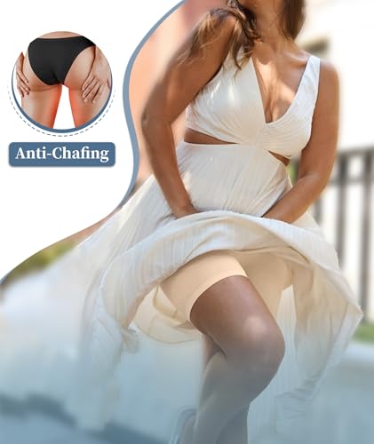 Image of 4 Pack Slip Shorts for Under Dress Women Seamless Boyshorts Panties Anti Chafing Shorts