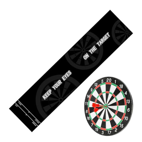 Alfombra de dardos de goma, 300 x 34 cm, con línea de lanzamiento de goma, protección de suelo de dardos, para de entrenamiento, juego de torneo, casa, bar, club, sala de juegos interiores