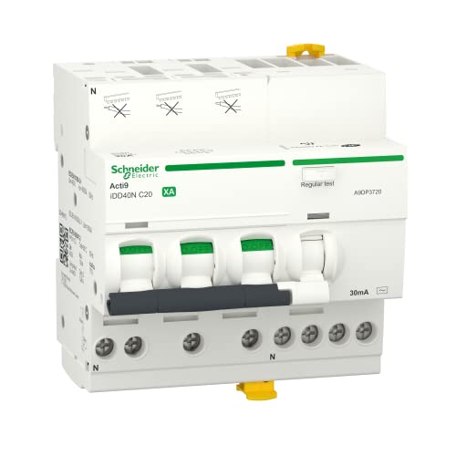 Schneider Electric - ACTI9 iDD40N XA - disjoncteur différentiel auto - 3P+N C 20A 6000A/10kA 30mA AC - A9DP3720