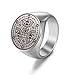 Amaxer Enochianischer Engel Ring für Männer Edelstahl Pentagramm Enochianischer Engel Magie Amulett Statement Ring Statement Band für Männer Frauen (11, Silber)