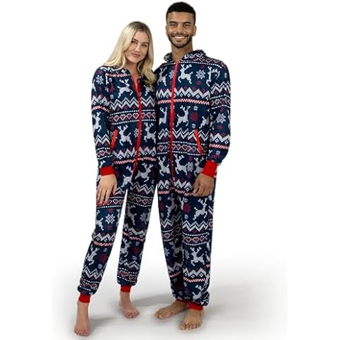 Giggling Getup Christmas Hooded Jumpsuit XL Blue Cover